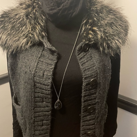 Charcoal Grey Faux Fur Loft Vest - Picture 1 of 3